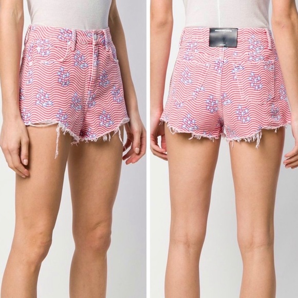 Alexander Wang Pants - Alexander Wang Stars And Stripes High Rise Bite Shorts Size 30